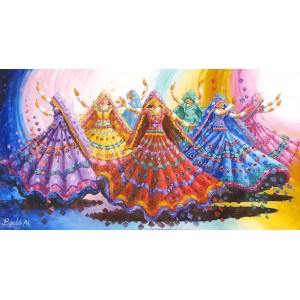 Bandah Ali, 23.5 x 45 Inch, Acrylic on Canvas, Figurative-Painting, AC-BNA-165